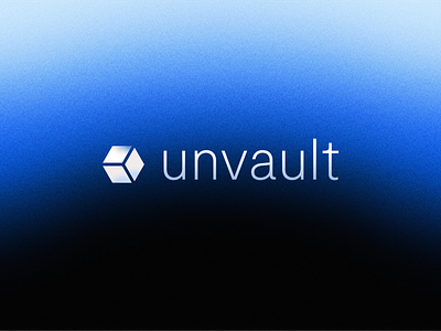 Unvault Branding bank blue blur branding cube danish e commerce figma gradient grain helvetica logo mockup neo bank neue haas product startup vindar web design