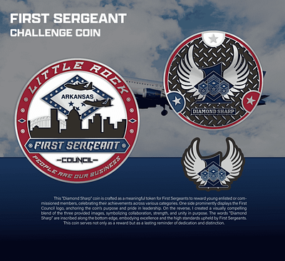 FIRST SERGEANT CHALLENGE COIN 3d animation branding coin crypto design graphic design illustration logo ui