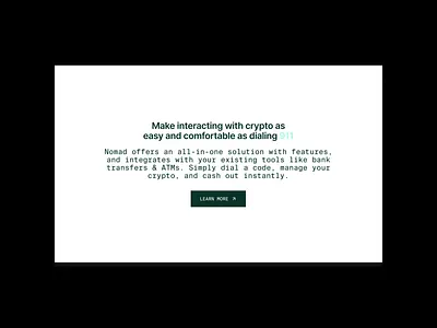 CTA Section Design for Nomad Landing Page. ui ui design web website