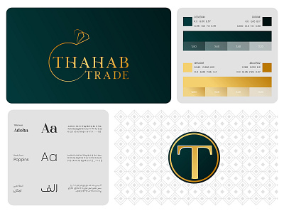 Branding Design for Thahab Trade brand brand asset brand identity branding design digital digital art elegant graphic design icon icon design identity branding jewelry lettermark lettermark logo logo logo design luxury wordmark wordmark logo