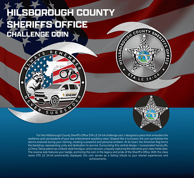 HILLSBOROUGH COUNTY SHERIFFS OFFICE CHALLENGE COIN 3d animation branding coin crypto design graphic design illustration logo ui