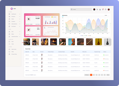 MUSIC ARTISTS DASHBOARD ui