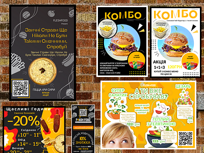 Fast food posters animation branding figma graphic design logo marketing uxui video editor