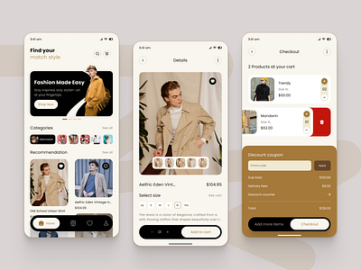 Luxury Fashion E-Commerce Mobile App android app clean clothing design ecommerce fashion fashion app ios minimal mobile mobile app online store product shop shopping store ui ux