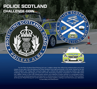 POLICE SCOTLAND CHALLENGE COIN 3d animation branding coin crypto design graphic design illustration logo ui