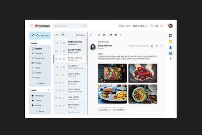 Gmail Inbox Page figma gmail google interaction design product design ui ui design user experience design user interface design ux ux design