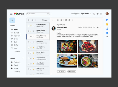 Gmail Inbox Page figma gmail google interaction design product design ui ui design user experience design user interface design ux ux design