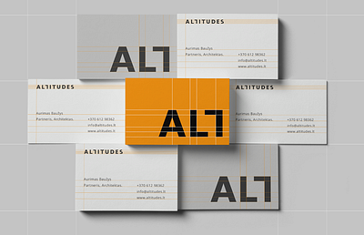 Altitudes Cards arch branding architects architectural identity architecture studio branding business cards grid gridliness layout mockup mr.mockup type