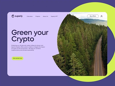 Superly Website Home Page animation carbon offset crypto design ecology environment graphic design home page illustration interaction design interface motion graphics ui user experience user interface ux ux design web design web page website