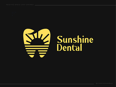 Sunshine Dental Logo Concept dental hill icon kids dental logo negative space symbol teeth tooth