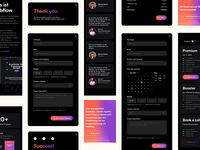 upgreight - Mobile & Forms agency contact customer feedback dark theme design system forms futuristic library relume responsive mobile reviews success form tokens webflow