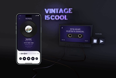 Music Player - Daily Ui #9 3d 3d design animation dark mode dribbble interface design motion graphics music player product design ui ui ux design ux design vintage