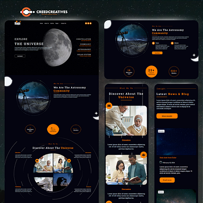 Exploring the Wonders of the Universe 🌌🔭 landingpage landingpagedesign ui ux website