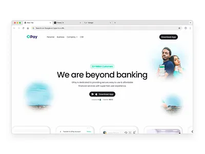 Opay website redesign design figma hero section ui uiux ux web design website