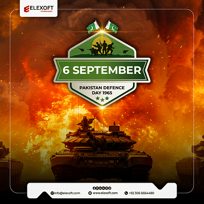 Pakistan Defence Day post | Elexoft Technologies 3d 6 september animation branding defence day graphic design logo motion graphics ui youm e difa