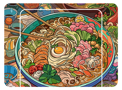 Food Illustration for app. Coloring app. Asian illustration art asian asian food asian illustration branding coloring app digital art food food art food vector graphic design illustration japan mobile app vector