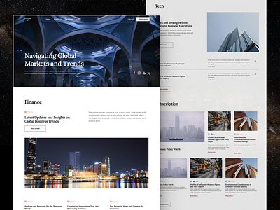 Economic Insight // Membership Website Template article blog post classic style financial blogs financial news graphic design membership membership economic blog subscription platform ui wall street journal style blog website