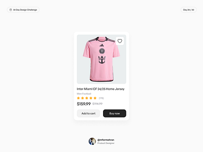 E-commerce product card 30 day design challenge ecommerce product card product design ui design uiux uiux design ux design