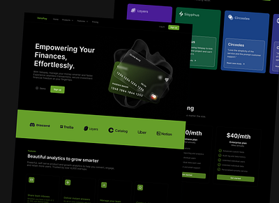 Velopay-Landing Page animation darktheme dribbbleshot fintech fintechlandingpage intraction landingpage productdesign ui uxdesign websitedesign