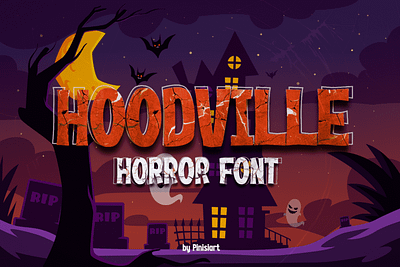 HOODVILLE – Horror Display Font branding branding font children design display font font gaming horror movie poster spooky typografi youtube