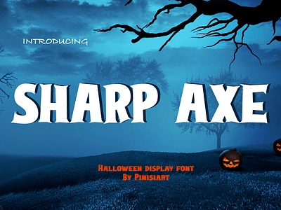 Sharp Axe – Halloween Display Font branding branding font children display font font gaming halloween horror movie poster spooky typografi youtube