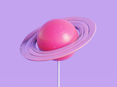 Saturn Candy Playful 3d Illustration joyful art