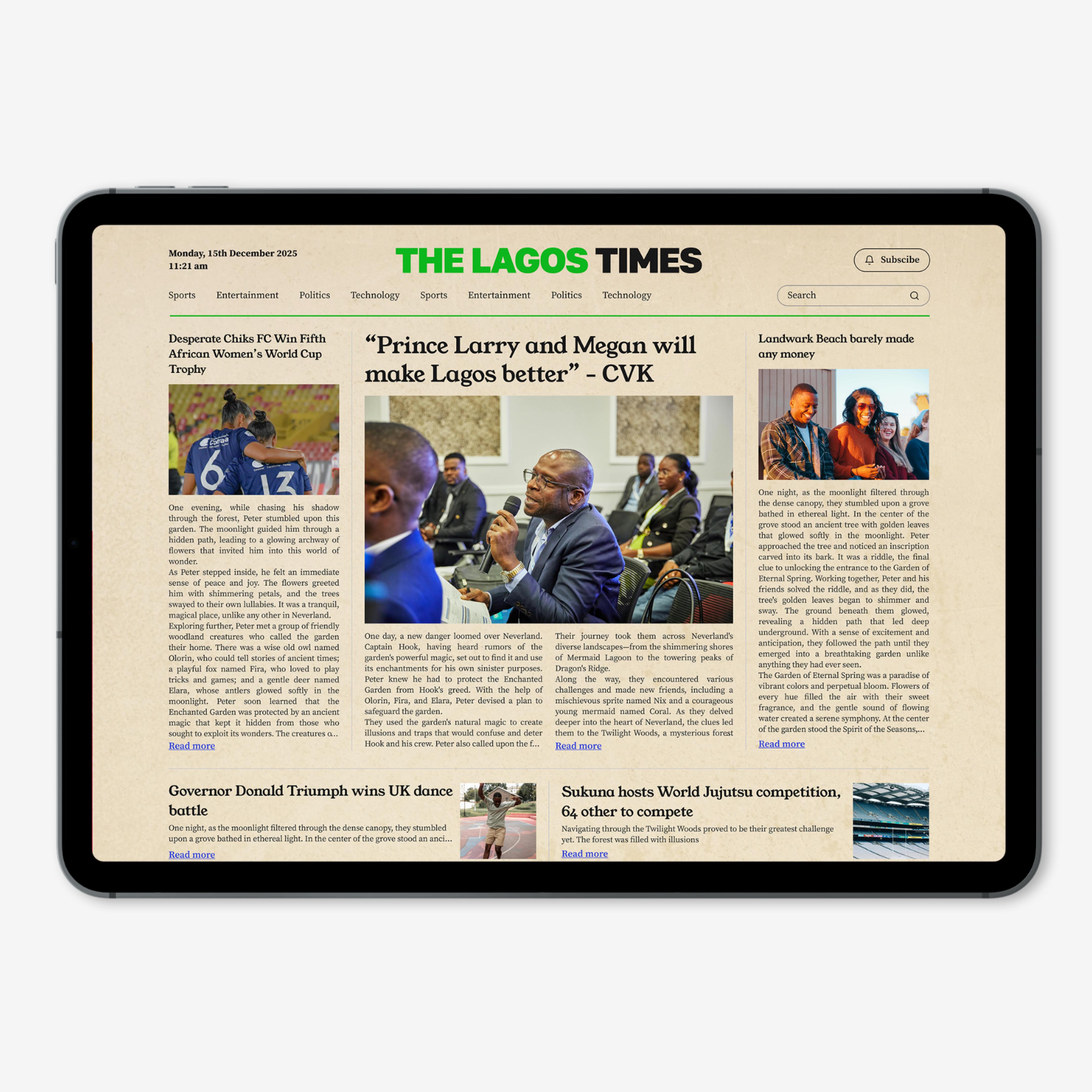 Newspaper-themed blog app blog design mockup newspaper theme ui website