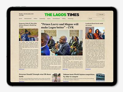 Newspaper-themed blog app blog design mockup newspaper theme ui website