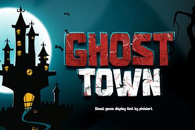 Ghost Town – Game Display Font brand identity branding children design display font font gaming halloween horror movie poster posters scary youtube