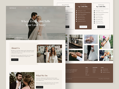 Wedding Photographer Agency Website aesthetic brown clean design desktop home homepage landing page marriage minimalist ui ux web web design website wedding