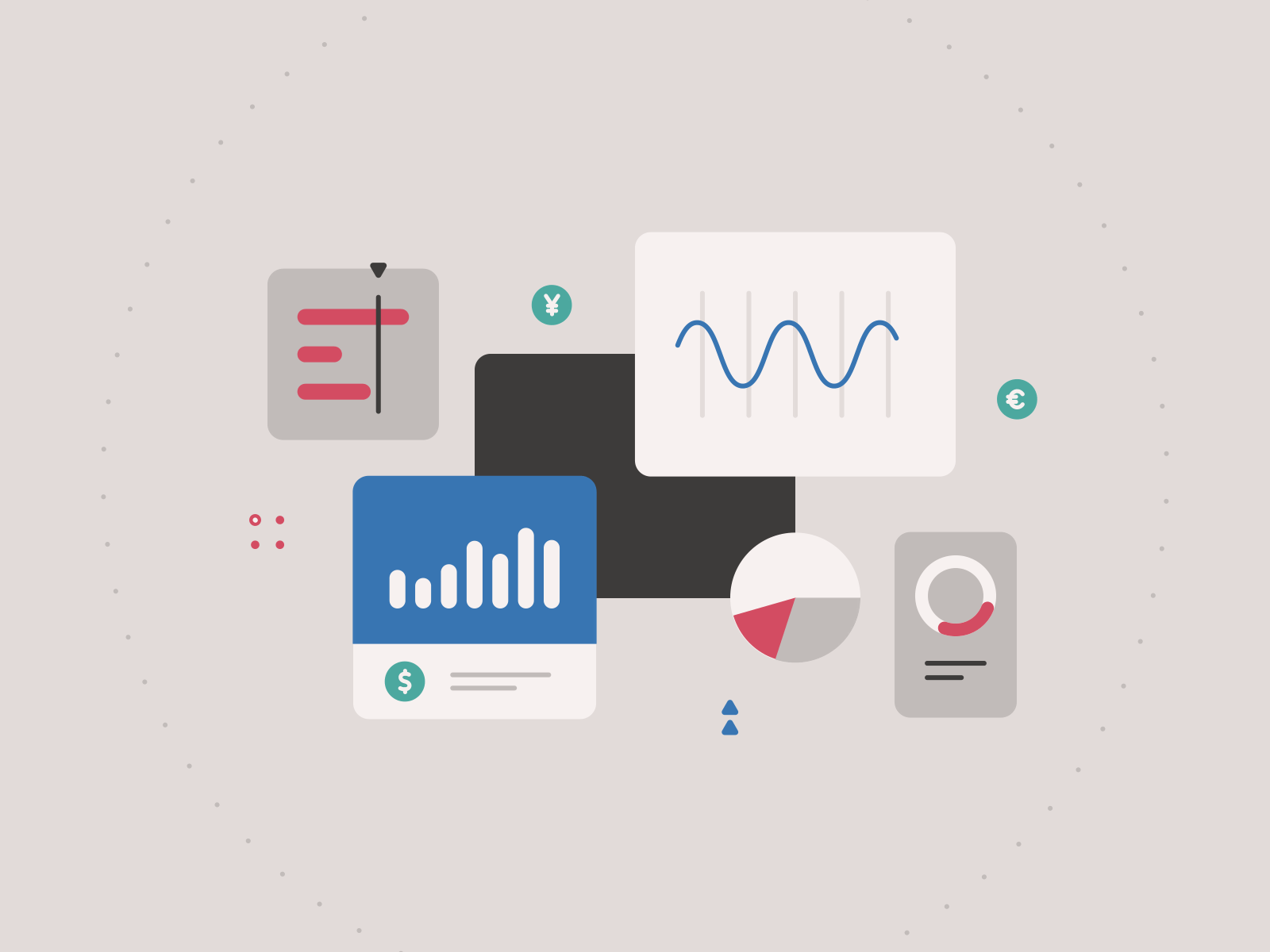 Economic Forecast bar card chart coin components credit currency data finance graphic design income motion graphics statistics tab