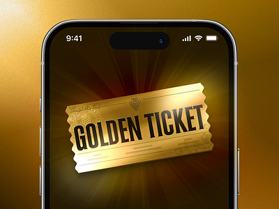 Willy Wonka's Golden Ticket reward — animation 3d animation app app design design game gold golden golden ticket graphic design illustration mobile motion graphics reward ticket ui willy willy wonka wonka