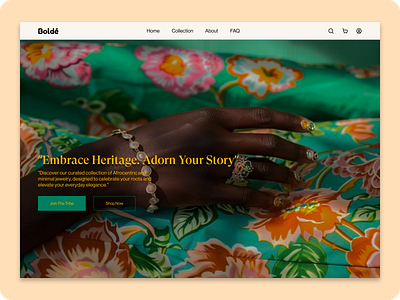 "Afrocentric Jewelry E-commerce Website" afrocentricdesign designinspiration figmadesign jewelrydesign sustainabledesign ui uiux userinterface webdesign ecommercewebsite