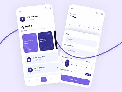 Task Management App Design Concept UI UX Figma adobe xd app design app design calendar app design figma app design figma design illustration management project management app reminder app task task app design task scheduler app ui ui design ux xd