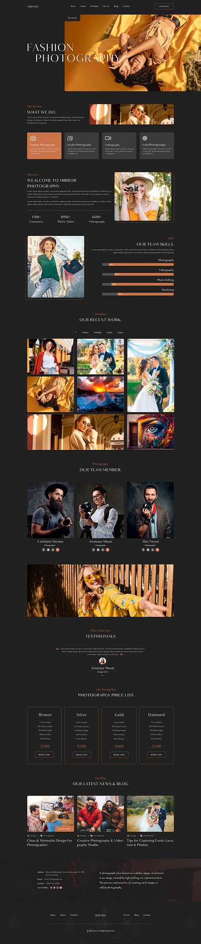 Photographer Web Landing Page. graphic design landin photographer template ui uiux