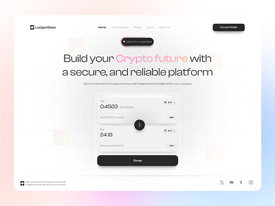 LedgerBase - Crypto Swap blockchain website coin crypto crypto landing page crypto swap cryptocurrency defi defi website fintech ico landing page payments solana stocks market token trading ui ux wallet web3 website