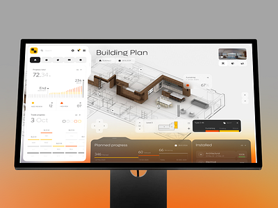 Construction System Web Dashboard ai app building business construction crm dashboard design interface plan product saas service ui ux web