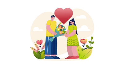 Giving Flowers 2D Animation 2d animation bouquet cartoon style celebration couple date dating flat flowers gift giving flowers hearts illustration love love expression motion romance romantic gesture special moment