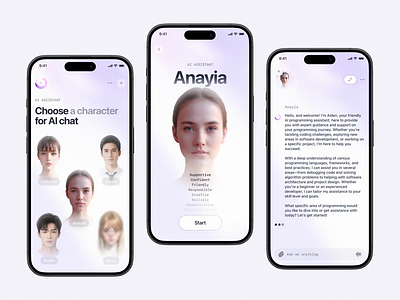 AI Assist ai ai assist ai character ai chat animation app design artificial intelegent assistant automation bot chat bot chatbot chatgpt conversation gpt openai saas ui user interface ux