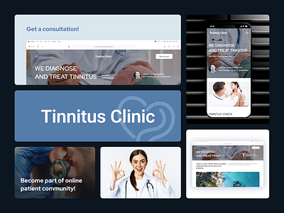 Brand Identity for Tinnitus Clinic bento bento grid bentogrid brand brand identity brandidentity grid healthcare healthcare design identity landing page logo medicine minimalistic mobile adaptation modern therapy ui web design webdesign