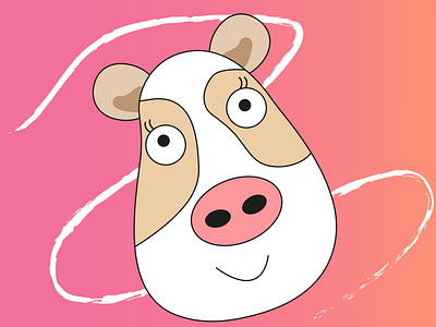 Sweet cow adobe illustrator graphic design веторная графика иллюстрация коровка стикер