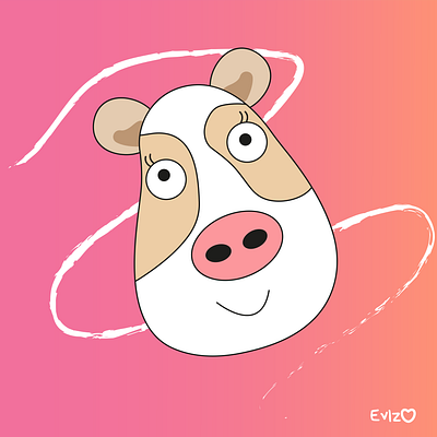 Sweet cow adobe illustrator graphic design веторная графика иллюстрация коровка стикер