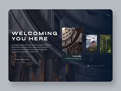 Landing Page - Exploration UI/UX blue luxury company profile landing page luxury landing page subscribe membership traveller ui ux website