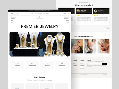 Jewelry ecommerce website branding design ecommerce homepage jewelry landing page ui ui of website ux website