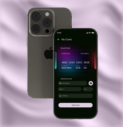 My Cards UI Screen - Day 2 of Daily UI Challenge dark theme dark ui figma mobile design my cards payment option payment screen ui ui design uiux user interface design