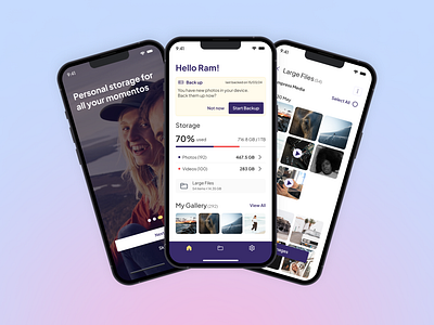 Media Storage App android app app ui design application cloud data storage design file management iphone media storage mobile app mobile ui designer storage storage solutions trending ui ui ux
