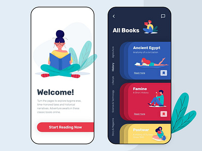 Books Reading App creative interface design dribbbleshots. dribble portfolio ui