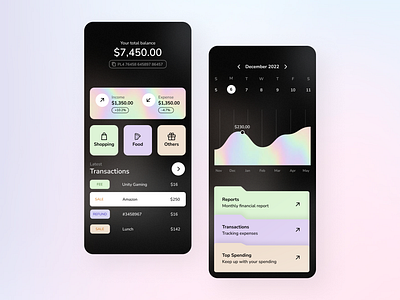 Expense Tracker App app design app ui ux finance finance tracker modern ui ux