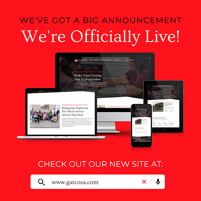 Guaranty Title Company Website Announcement - Social Media branding custom development design development graphic design illustration responsive website ui ux web design website website design