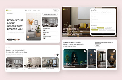 Landing Page Design Exploration - Interior Design Website design figma la landing page ui uiux ux webdesign website design